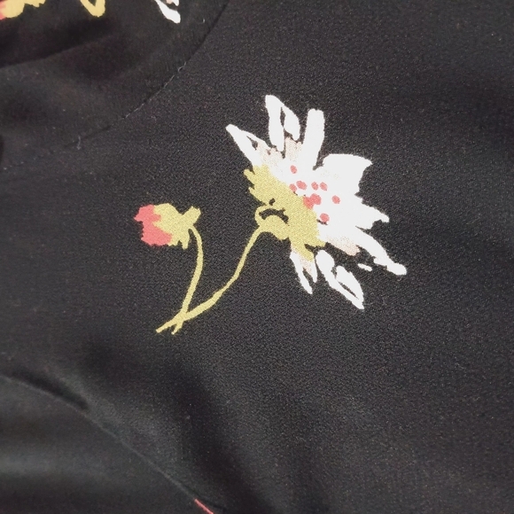 Free People Womens Time On My Side Floral Print Bell Sleeves Wrap Dress Black M - Picture 11 of 16